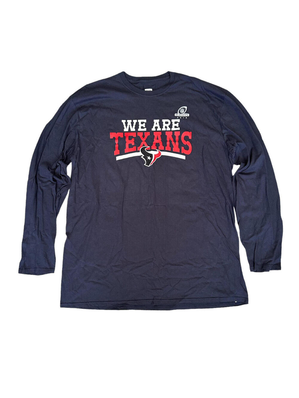 Houston Texans NFL Playoffs 2019 Navy Blue Long Sleeve Shirt Size 2XL (2X-LARGE)